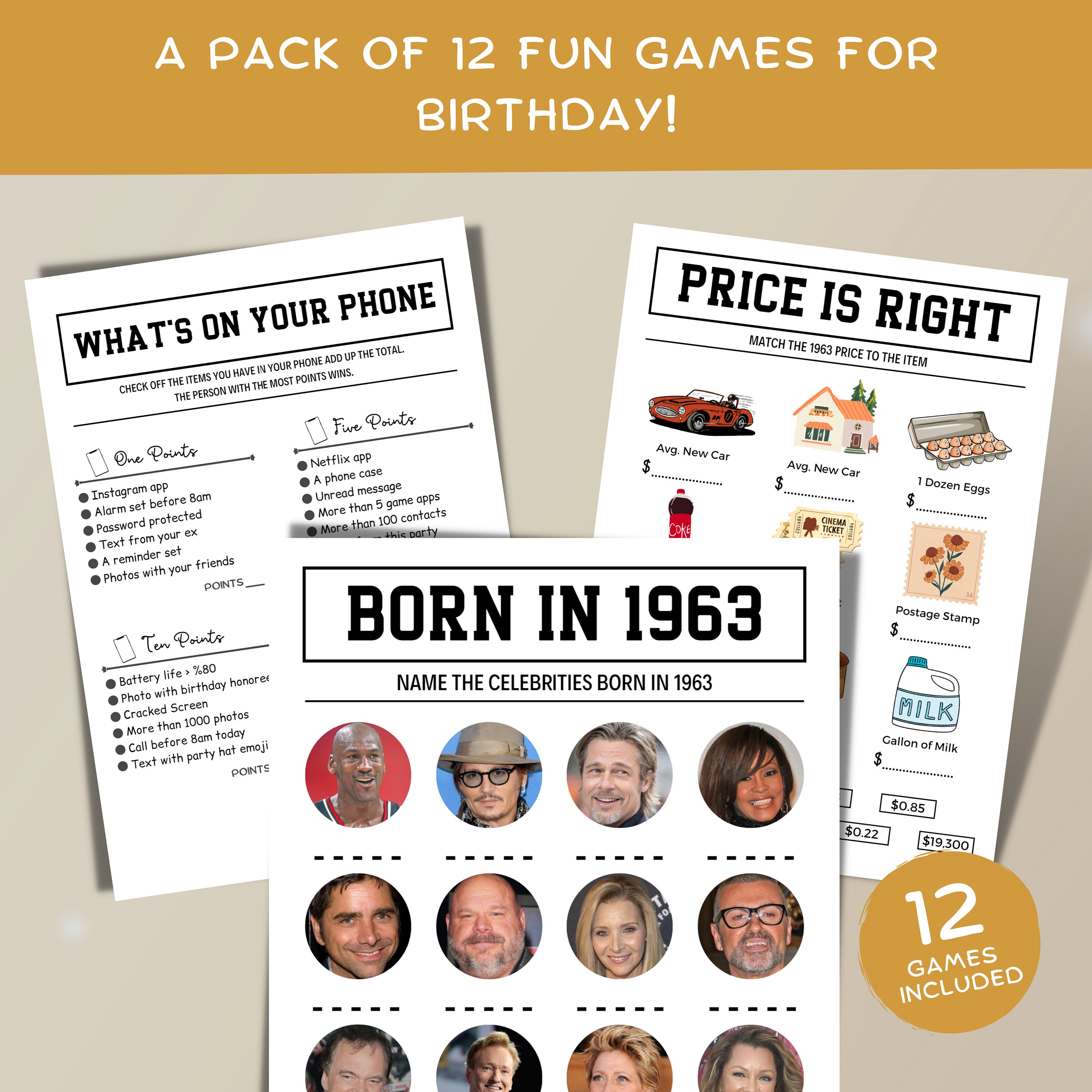 60. Geburtstag Party Spiele 60. Geburtstag Party Spiele 1963 Etsy.de
