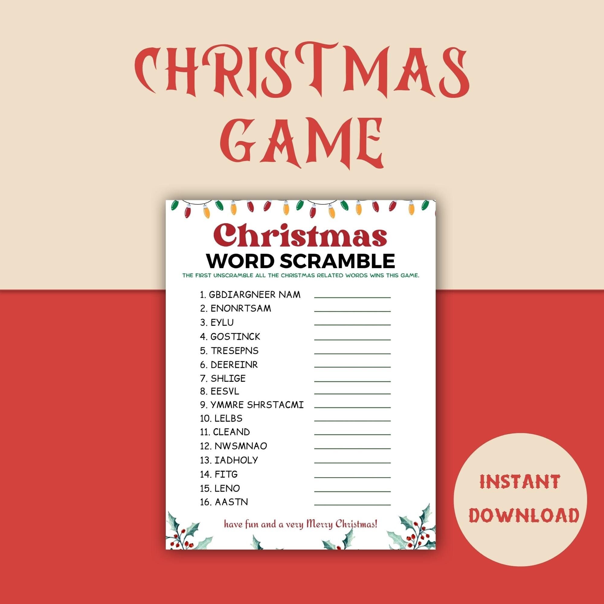 Christmas word scramble deals