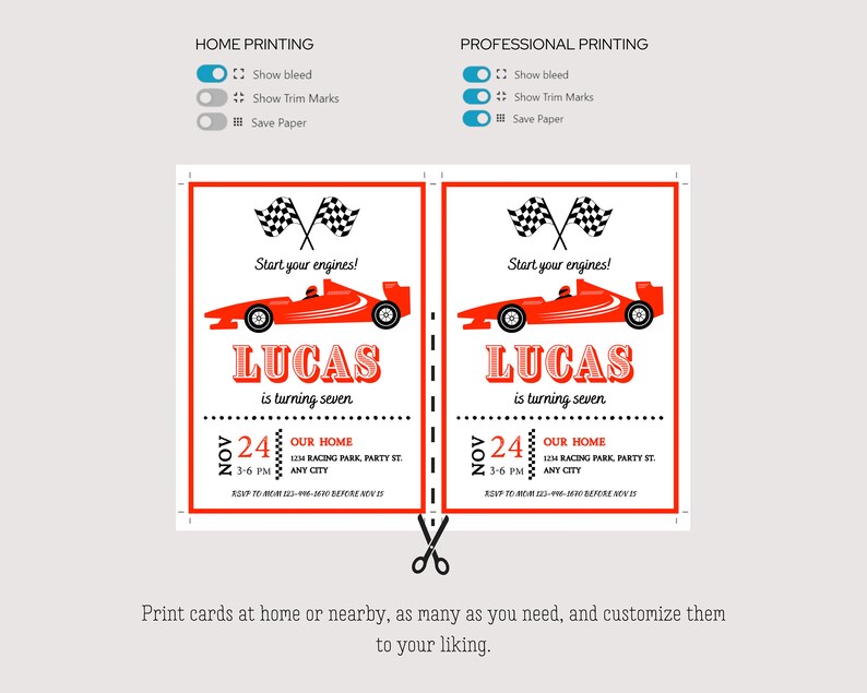 Editable Race Car Birthday Invitation, Fast One Birthday Invitation ...