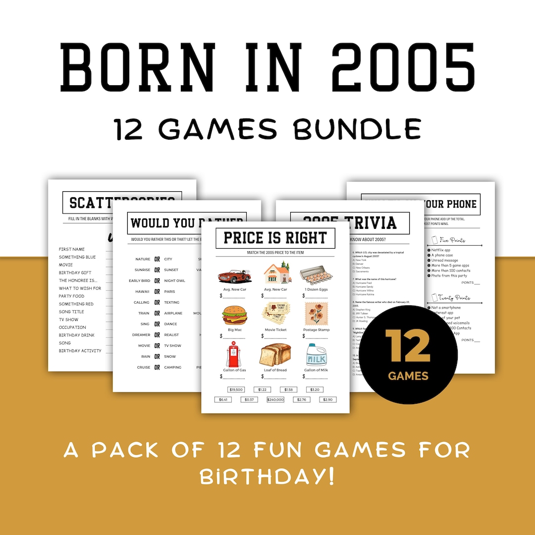 18th Birthday Games Bundle 18th Birthday Party Games 18th Etsy