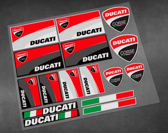 Motorcycle car high quality stickers ducati corse italy tricolor flag decals Vinyl Material