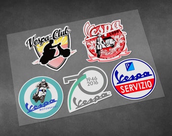 Motorcycle car high quality vespa anniversary stickers scooter decals Vinyl Material