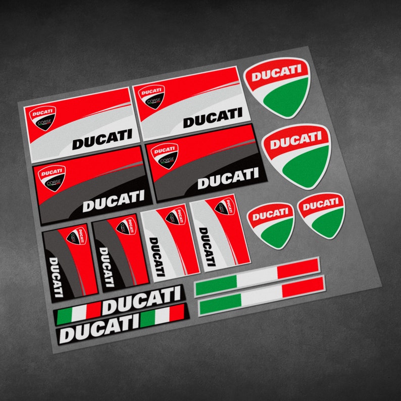 Adesivi per auto moto di alta qualità ducati corse italia bandiera tricolore decalcomanie Materiale in vinile Style d