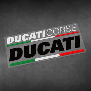 Motorcycle car high quality stickers italy ducati corse tricolor flag decals Vinyl Material image 1