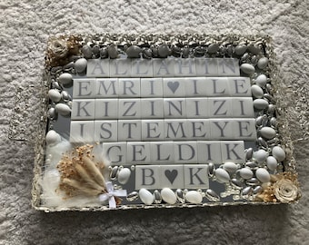 Kiz isteme Tepsisi - Allahin Emri Ile Kizinizi Istemeye Geldik - Chocolate - Cikolatasi - Söz - Nisan - Engagement