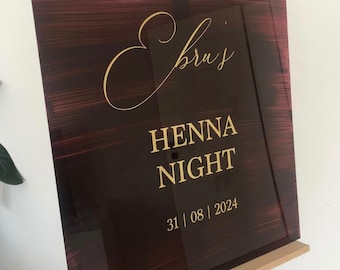 Acrylic Welcome Sign | Reception Sign | Reception Board for Dügün, Kina, Nisan, Söz