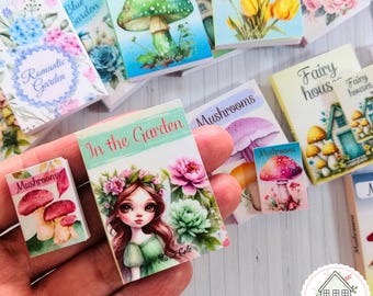 40 Printable miniature books covers, dollhouse