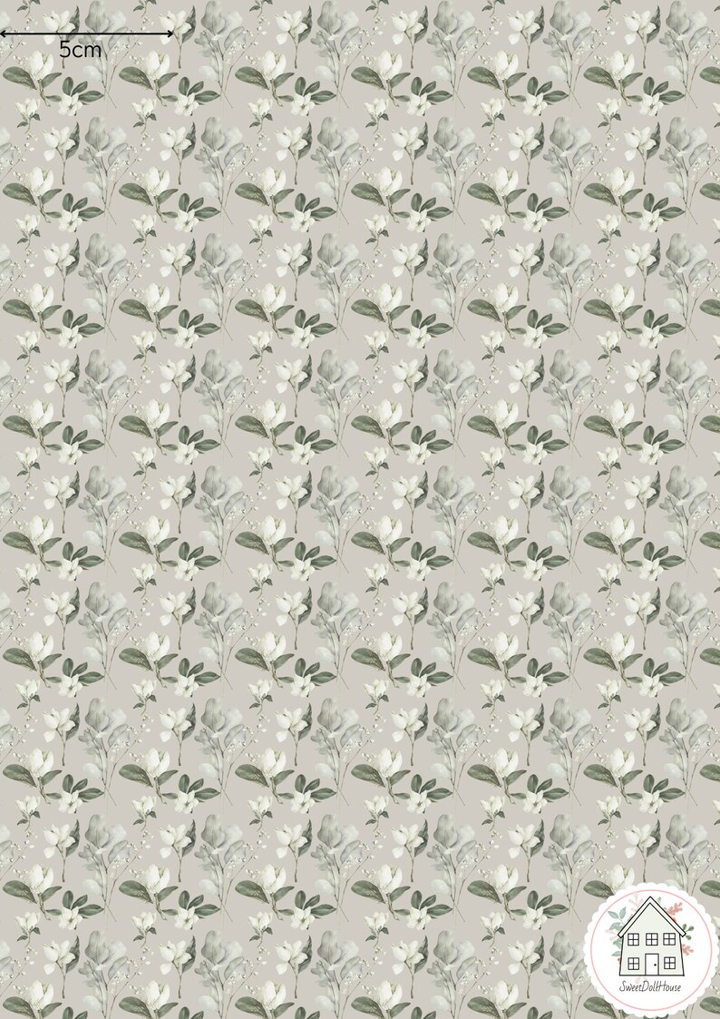 Printable Dollhouse Wallpaper A4 Digital Download Miniature - Etsy