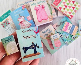 40 Printable miniature books covers, dollhouse