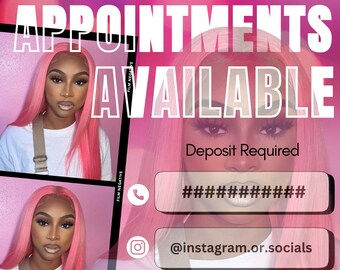 Book Now Available Appointments Template for Instagram Story Etsy