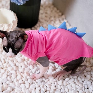 Personalized Sphynx Cat Clothes Sphynx Dinosaur T-Shirt Sphynx Clothes Sphynx Clothes Cat Tee Shirts Hairless Cat Tee Devon Rex Kitten Tops