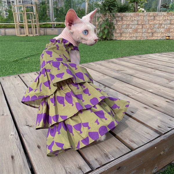 Sphynx Cat Dress for Cat Sphynx Cat Clothes for Cats Custom Girl Cat Dress Kitten Clothes Girl Cat Outfit Personalized Hairless Cat Clothing