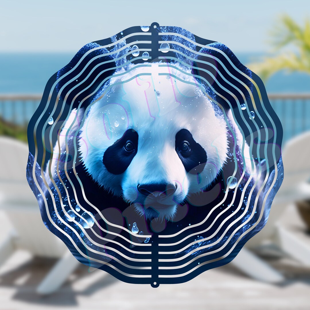 Panda Waterfall, 3D Wind Spinner Sublimation Design, Instant Digital ...