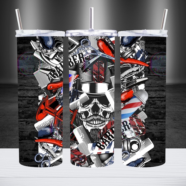 20 oz Tumbler Sublimation Design, Barber, Barbershop, Instant Digital Download PNG