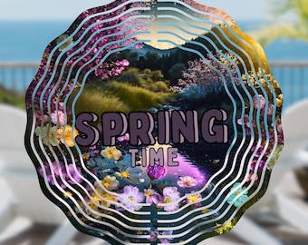 Spring Time, 3D Wind Spinner Sublimation Design, Instant Digital Download PNG