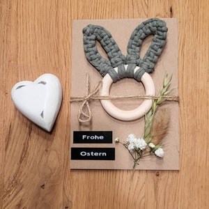 Makramee Osterhasen | Makramee Osterhase mit Karte und Trockenblumen | Ostern | handgemacht