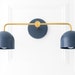 Navy Vanity Lights Scandinavian Light Fixture Brass & Navy Fixture ...