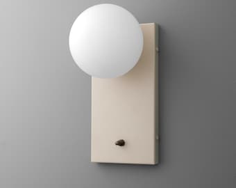 Sconce Light-Cream Wall Sconce-Globe Lamp-Modern Light - Model No. 2196