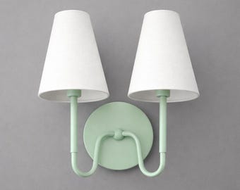 Sconce Light-Mint Wall Sconce-Double Wall Sconce-Bedroom Wall Lamp - Model No. 0319