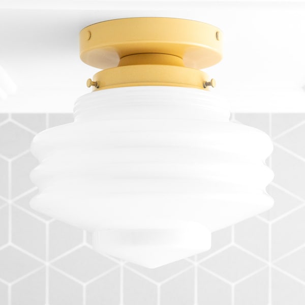 Globo Art Déco - Iluminación colorida - Lámpara empotrada - Mediados de siglo - Lámpara de techo - Modelo n.° 2169