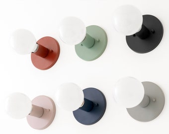 Colored Wall Light - Red Sconce - Blue Sconce - Green Sconce - Flush Mount Light - Model No. 4460