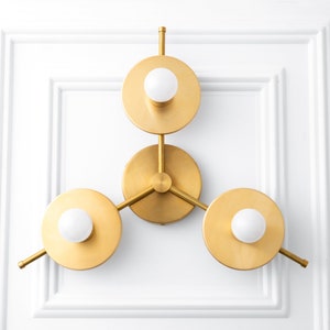 Colorful Lighting Brass Lighting Geometric Lighting 3 Bulb Ceiling Light Model No. 9526 image 4