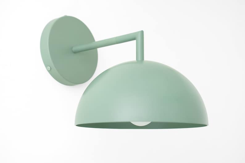Black Dome Wall Sconce Dome Light Colored Wall Light Wall Lighting Wall Lamp Model No. 6952 Green