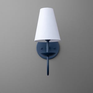 Sconce Light-Navy Wall Sconce-Linen Shade Lamp-Classic Sconce - Model No. 7085 image 3