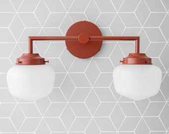 Red Wall Light - Globe Vanity - Colored Wall Light - Bathroom Lighting - Home and Living - Model No. 0276