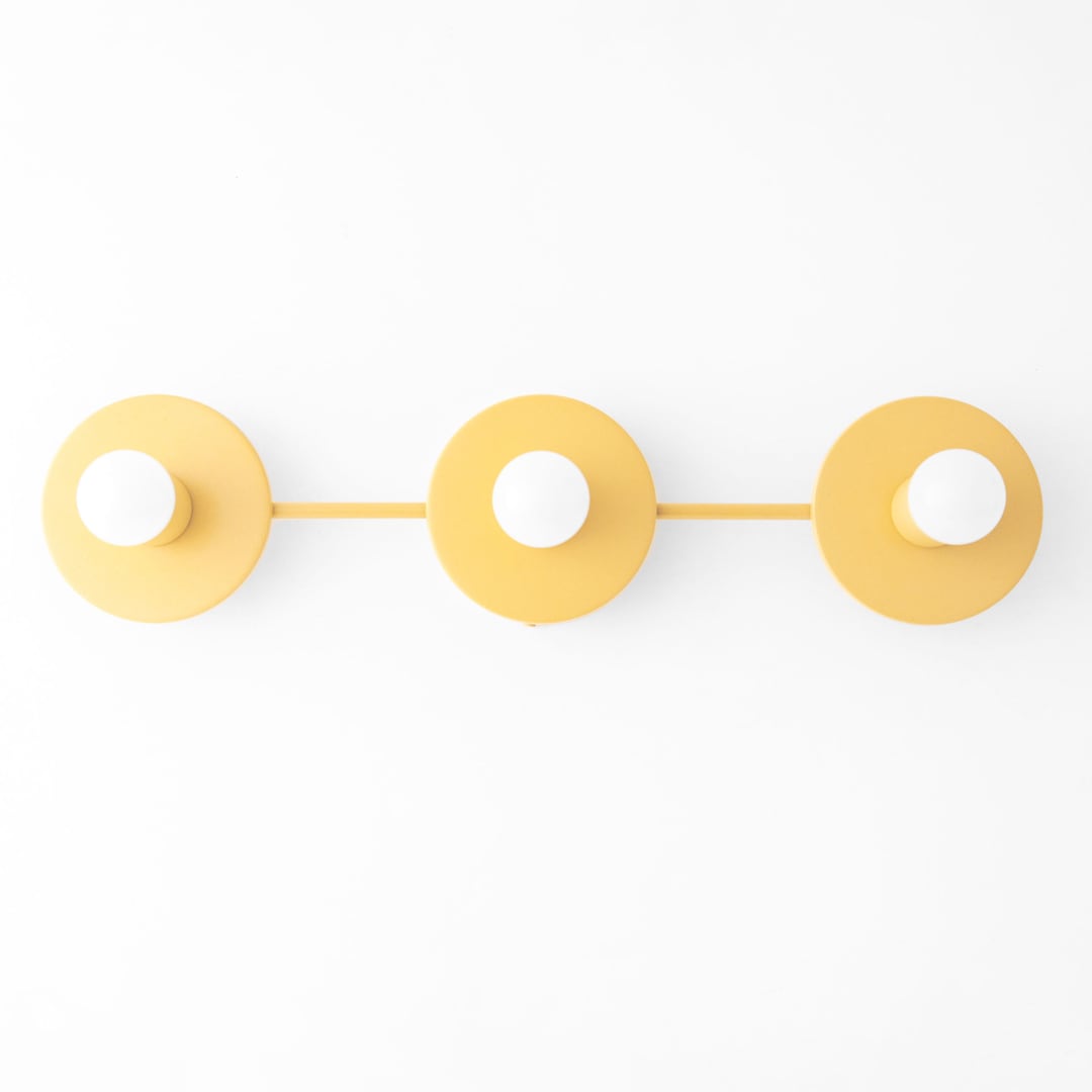 Yellow Vanity Light Vibrant Lighting Bathroom Lighting 3 Light Vanity