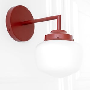 Brick Red Sconce - Wall Lighting - Colorful Lamp - Earth Tones - Semi-Flush Sconce - Model No. 4260