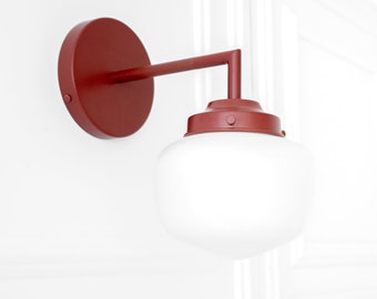 Red plug in wall cheap sconce