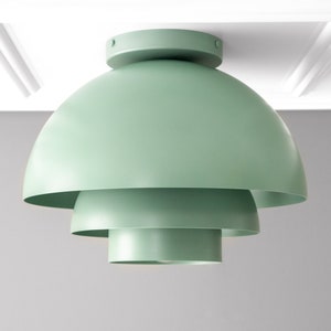 Light Fixture - Mint Green Ceiling Light - Dome Lighting - Atomic Lighting - Home Decor - Model No. 7392