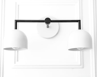Vanity Light Fixture - Black and White Vanity Light - Bathroom Lights - Wall Sconce - Model No. 8432