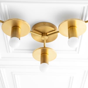 Colorful Lighting Brass Lighting Geometric Lighting 3 Bulb Ceiling Light Model No. 9526 image 3