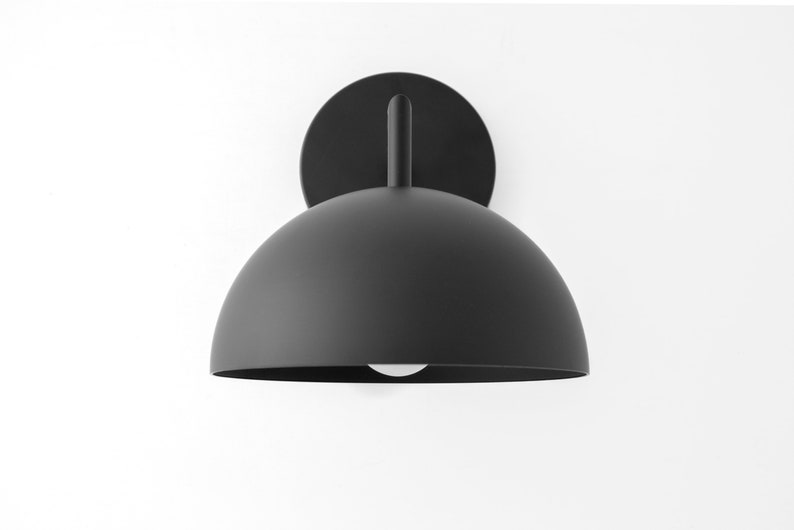 Black Dome Wall Sconce Dome Light Colored Wall Light Wall Lighting Wall Lamp Model No. 6952 image 2