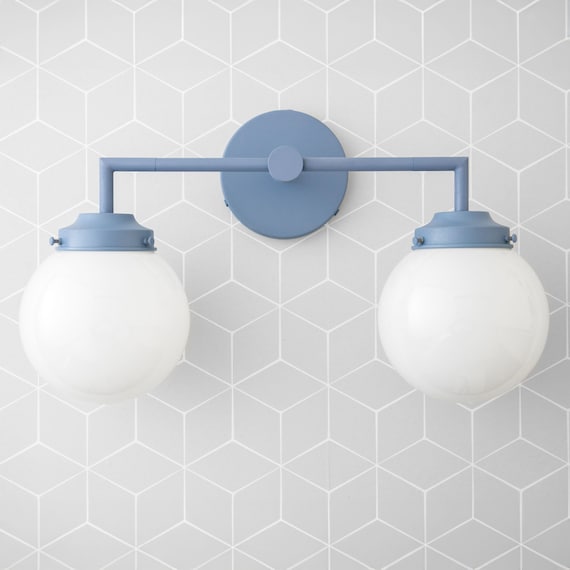 Blue vanity sale light fixture
