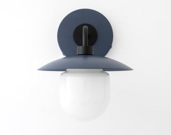 Coal Blue and Black Sconce - Entry Light - Modern Wall Sconce - Wall Light Fixture - Model No. 7039