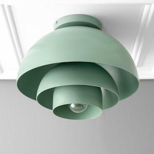 Light Fixture Mint Green Ceiling Light Dome Lighting Atomic Lighting Home Decor Model No. 7392 image 2