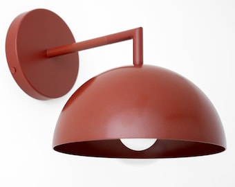 Dome Wall Sconce - Brick Red Lighting - Dome Light - Colored Wall Light - Wall Lamp - Model No. 6952