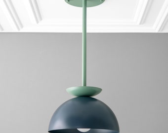 Pendant - Dome Light Fixture - Colorful Lighting - Green Ceiling Light - Model No. 4975