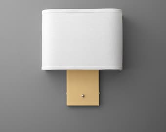Sconce Light-Yellow Wall Sconce-Linen Shade Lamp-Modern Wall Light - Model No. 7769