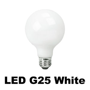 4.5 Watt - 500 Lumens - LED G25 White Light Bulb - 2700K