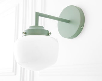 Wall Lamp - Green Sconce - Colored Wall Light - Colorful Lamp - Brass Sconce - Wall Sconce - Model No. 4260