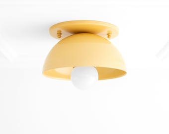 Yellow Ceiling Light - 6in Dome Light - Colorful Lighting - Light Fixture - Home Decor - Model No. 4812