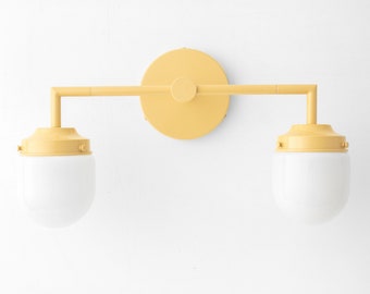 Happy Lighting - Yellow Vanity Light - Glass Shade Vanity - Colorful Lamp - Wall Light - Model No. 7536