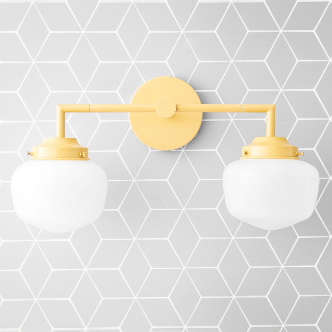 Yellow Vanity Light Globe Vanity Yellow Wall Light Bathroom Lighting