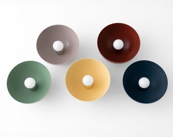 Modern Wall Sconce - 8in Dome Lighting - Colored Fixture - Colored Sconce - Wall Decor - Model No. 9105