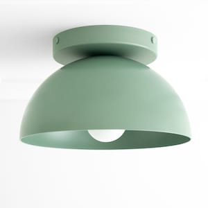 Green Ceiling Light - 8in Dome Lighting - Modern Lighting - Nature Lighting - Mint Green - Model No. 9105