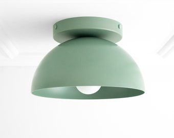 Green Ceiling Light - 8in Dome Lighting - Modern Lighting - Nature Lighting - Mint Green - Model No. 9105